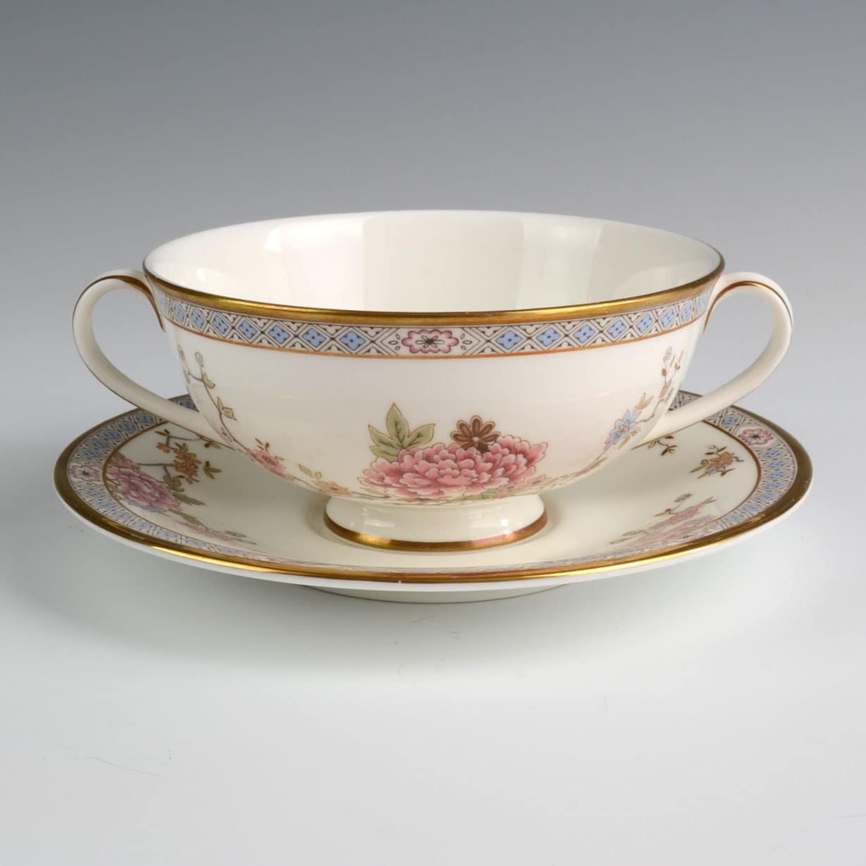 Royal Doulton Canton H 5052 Soup Coupe & Stand Retro Zen