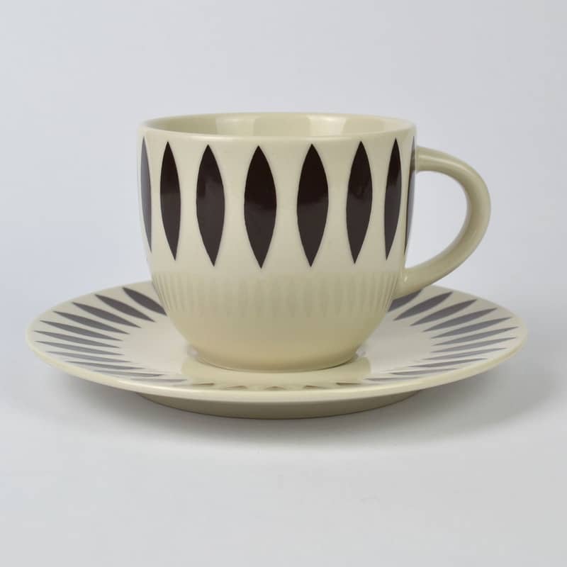 Marks & Spencer Andante Leaves Tea Cup & Saucer Retro Zen